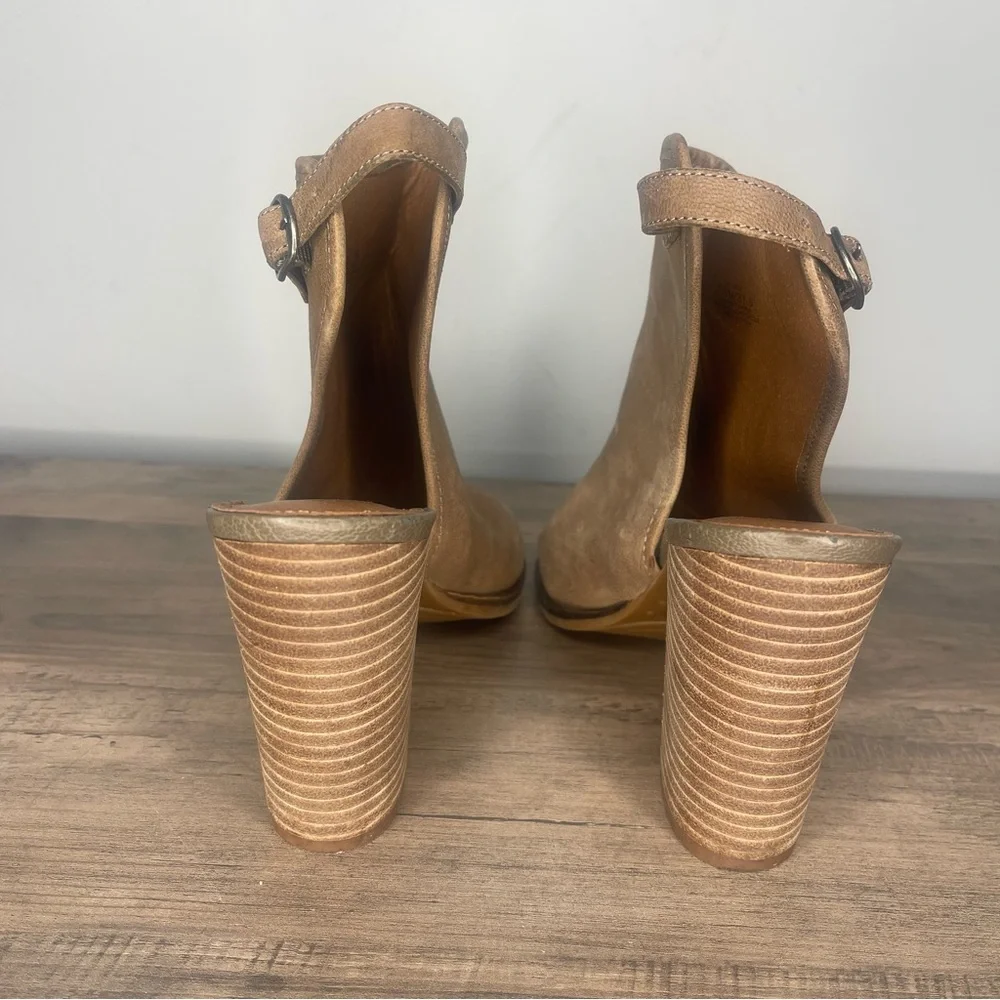 Lucky Brand Lisza Peep-Toe Slingback Block Heel Booties (7.5)